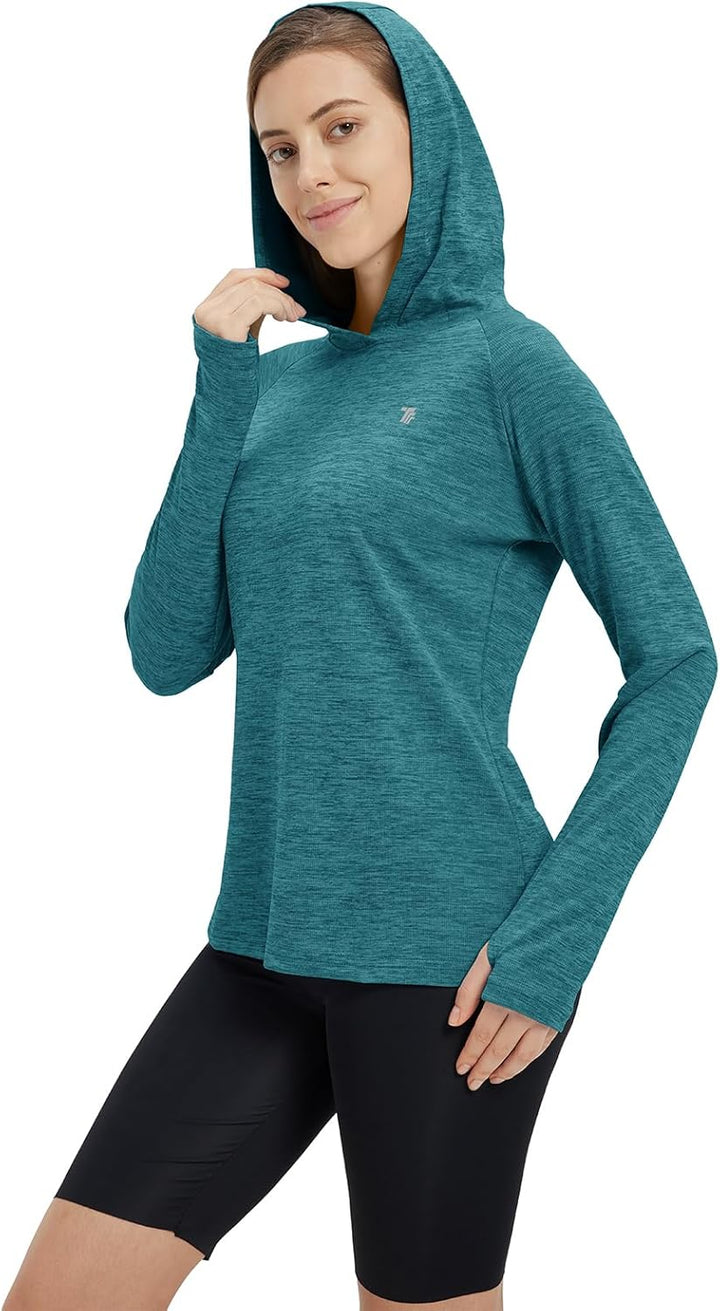Damen Sport Shirt Langarm Laufshirt UPF 50+ UV Schutz Schnelltrocknend Pullover Sweatshirts Fitness
