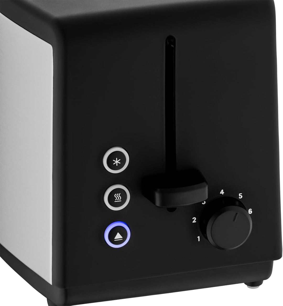 WMF Bueno Edition Toaster Edelstahl, Doppelschlitz Toaster mit Brötchenaufsatz, 2 Scheiben, 7 Bräunu