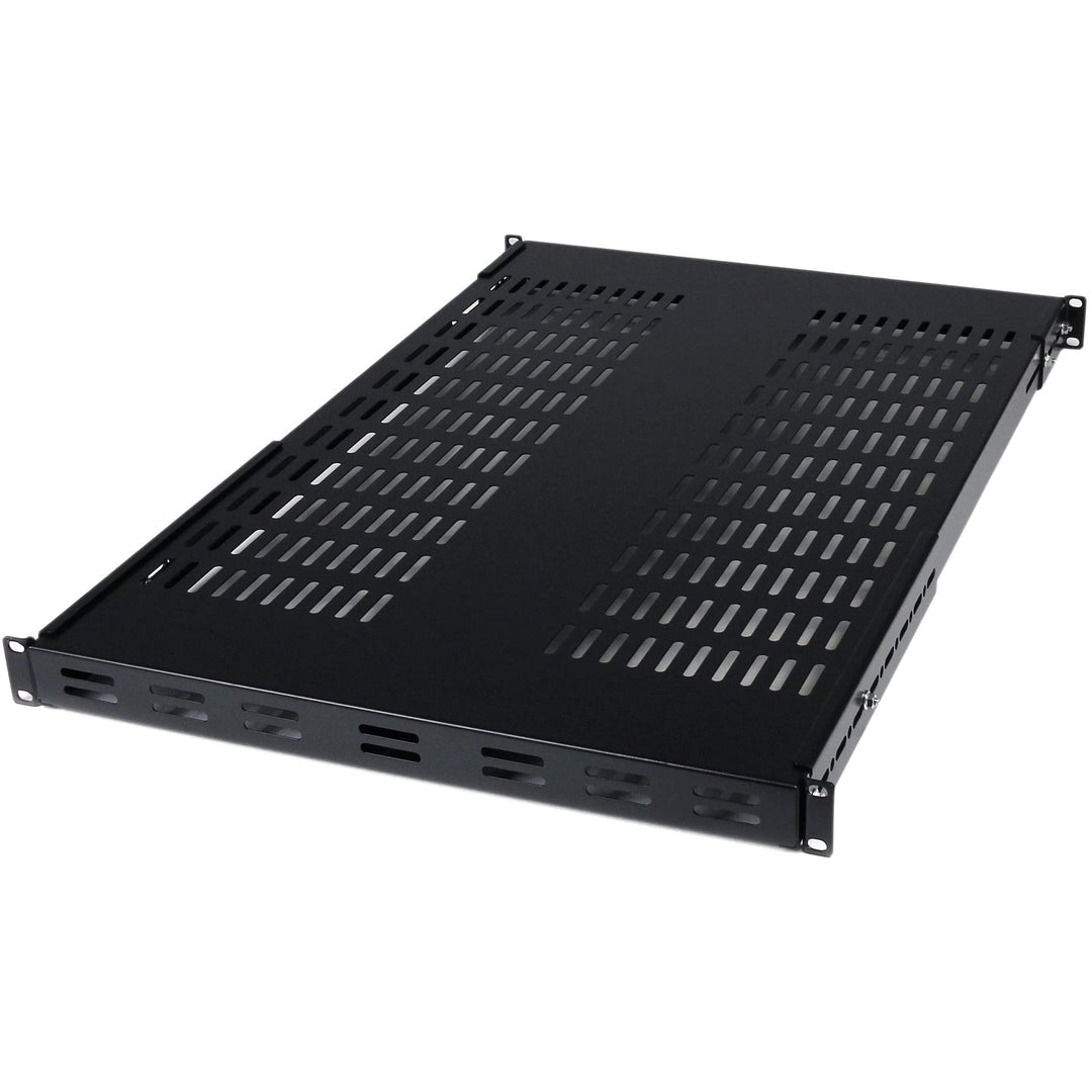 StarTech.com 1 HE Verstellbares perforiertes Server Rack Mount Ablagefach - 80kg - 49 bis 97 cm Eins