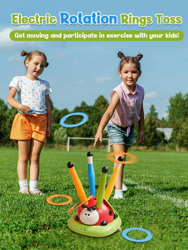 3 in 1 Spiele für Kinder, Raketen Spielzeug, Seilspringmaschine Kinder, Ringwurfspiel für Kinders, S