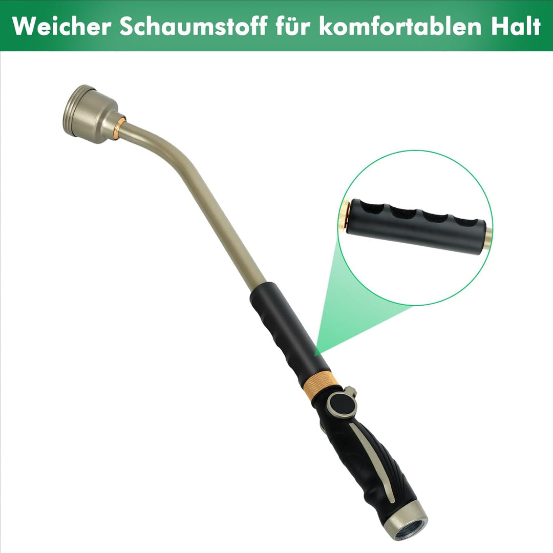 RESTMO Langer Giessstab, 61cm lange Gartenbrause, Sanfte Vollbrause mit Daumen-Durchflussregler, rob