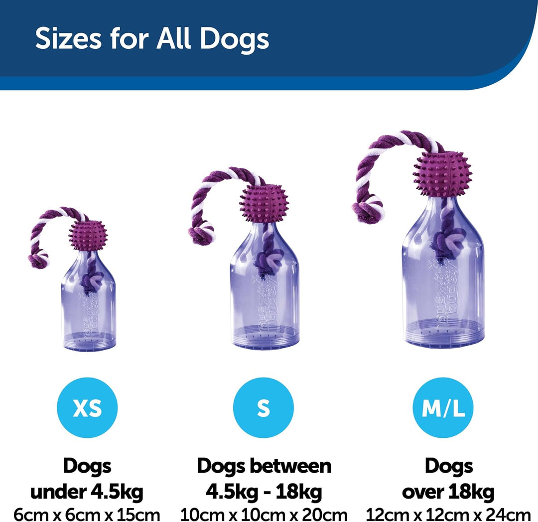 PetSafe Busy Buddy Tug-a-Jug Hundespielzeug, Snackspender mit Seil, Beschäftigung und Gewichtskontro