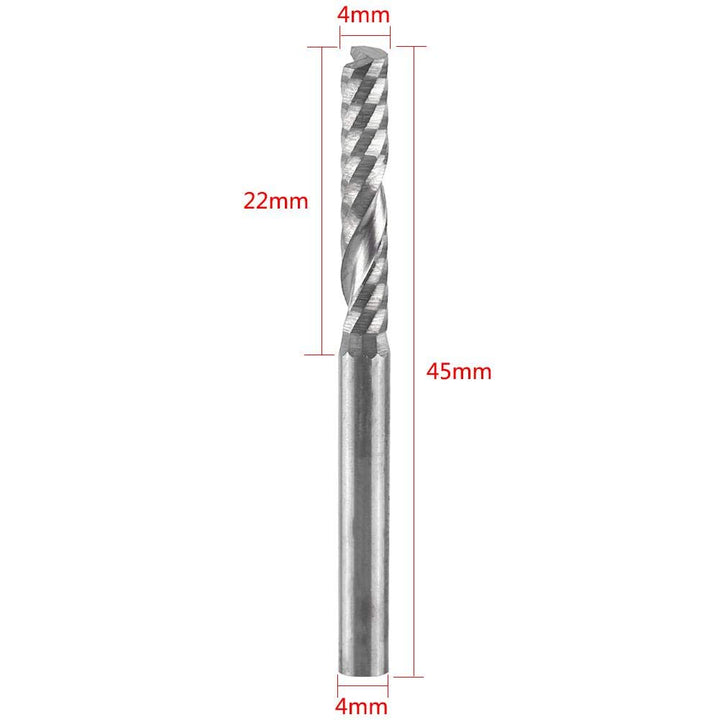 Schaftfräser, 10 Stück 4 mm Schaft Wolframcarbid-Spiral-Schaftfräser Einnuten-Fräser CNC-Fräser für