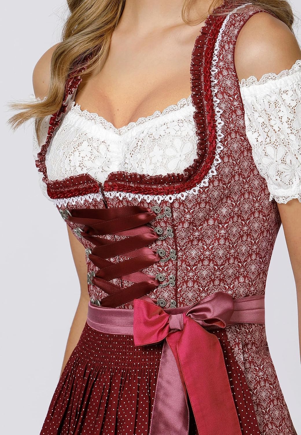 Stockerpoint Damen Dirndl Kim Kleid für besondere Anlässe 36 Bordeaux, 36 Bordeaux