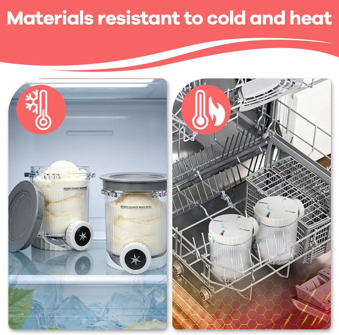 Creami Behälter für Ninja Swirl NC700 NC701, 480ml Eiscremebehälter mit Farbigen Deckeln für Ninja S