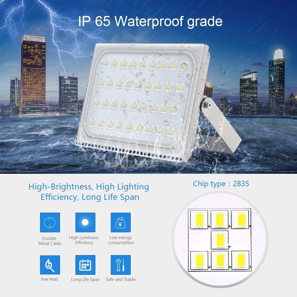 Viugreum LED Strahler Aussen 200W 16000 Lumen 6500k Kaltes Weiss LED Fluter Aussenstrahler Super Bri