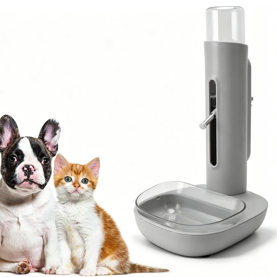 480 ml stehender Wasserspender für Haustiere, automatische Haustiertränke mit Futternapf, Hundewasse