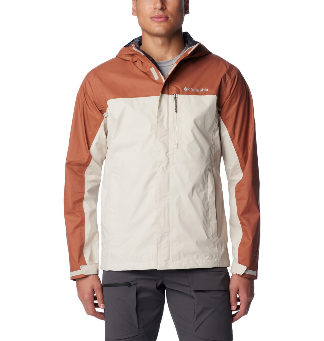 Columbia Herren Pouring Adventure Jacket Wasserdichte Regenjacke (1er Pack) L Dark Stone/Auburn, L D