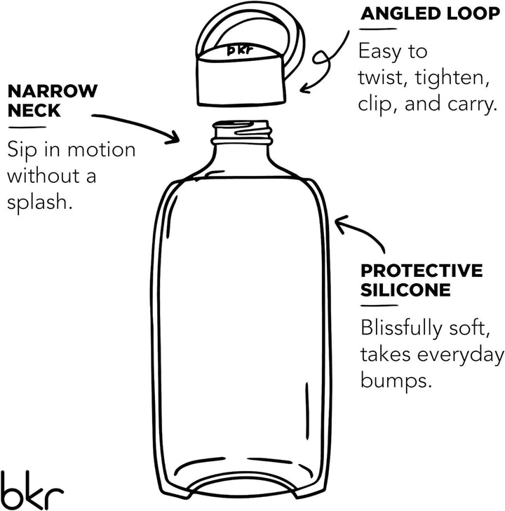 bkr Bottle Trinkflasche aus Glas 500 ml - Spiked Collection The Star Trinkflasche - The Essential Be