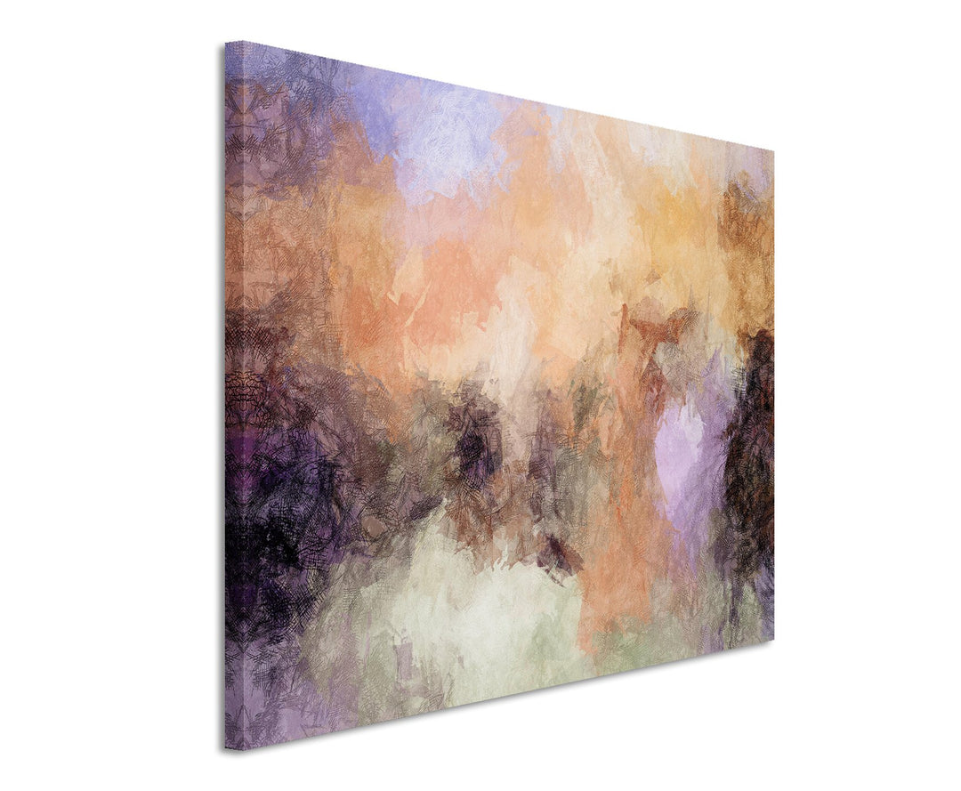 Paul Sinus Art Kunstfoto auf Leinwand 60x40cm Abstraktes Gemälde in Nude, Schwarz und Weiss auf Lein