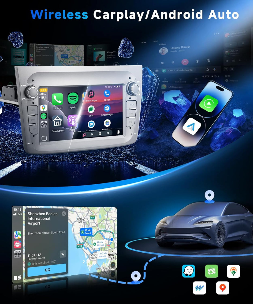 VECHTEL 4G+64G Autoradio Android 15 für Alfa Romeo MITO 2008-2016, 7 Zoll HD Touchscreen Auto Radio