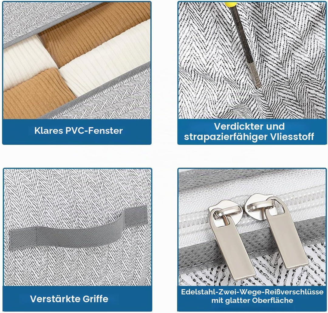 2 Stück Unterbettkommode, Unterbett Aufbewahrungsbox mit Deckel, Faltbare Kleidung Aufbewahrung Aufb