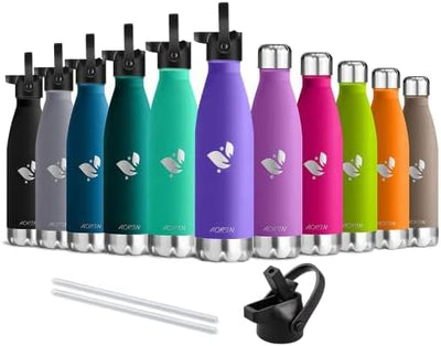 AORIN Vakuum-Isolierte Trinkflasche - 350ml/500ml/750ml - Wasserflasche BPA-Frei,24 H Kühlen & 12 H