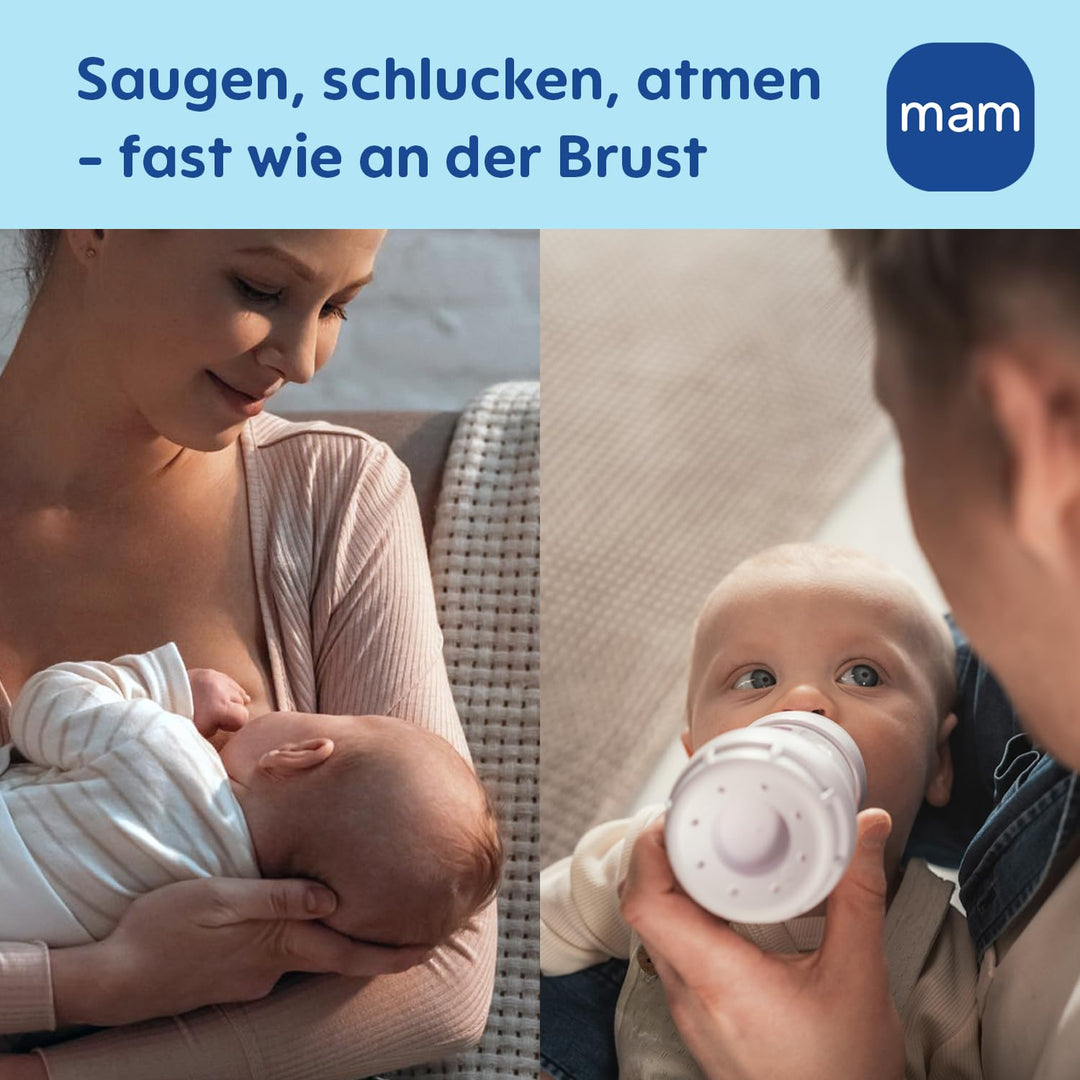MAM Easy Start Anti-Colic Babyflasche | 0+ Monate | Testsieger | Milchflasche für Neugeborene | 94%