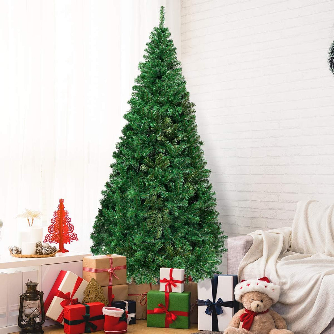COSTWAY 150/180/210/240cm Künstlicher Weihnachtsbaum, Tannenbaum mit Metallständer, Christbaum PVC N