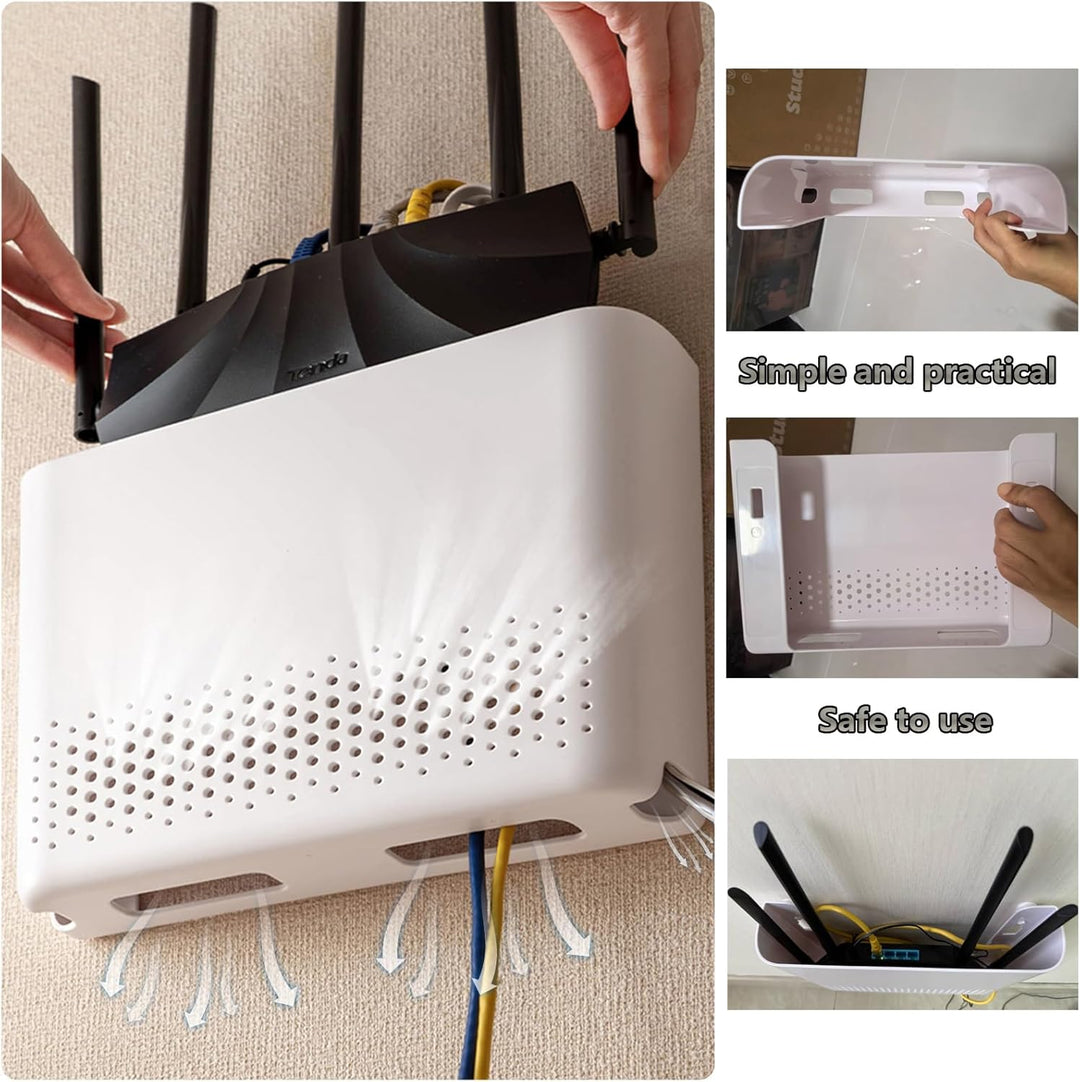 Kabellos WiFi Router Aufbewahrung Boxen Kabel Draht Halterung Wand Behang Stecker Brett Aufbewahrung
