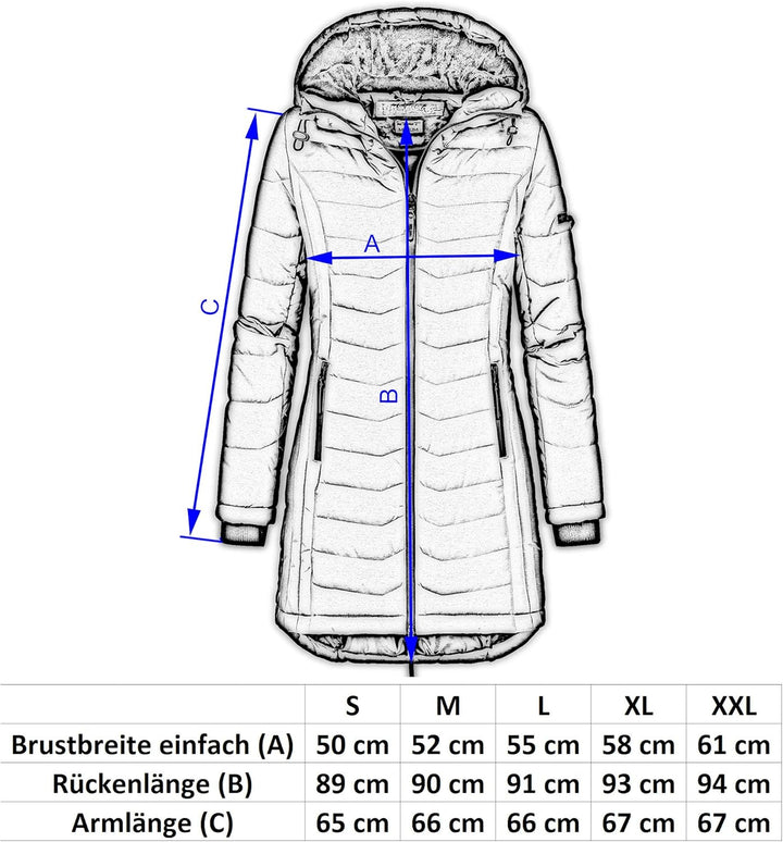 Sublevel Damen Übergangs Frühlings Jacke Outdoorjacke mit Kapuze sportlicher Damen Mädchen Parka S M