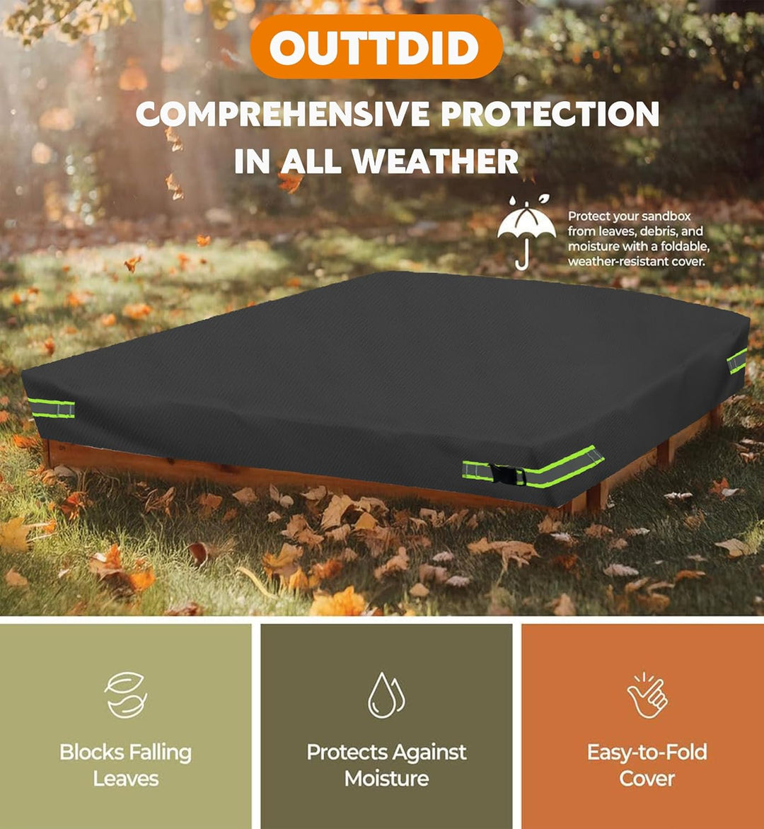 Sandkasten Abdeckung, Square Sandkastenabdeckung, Outdoor Garden 420D Oxford-Tuch Wasserdicht, Windd
