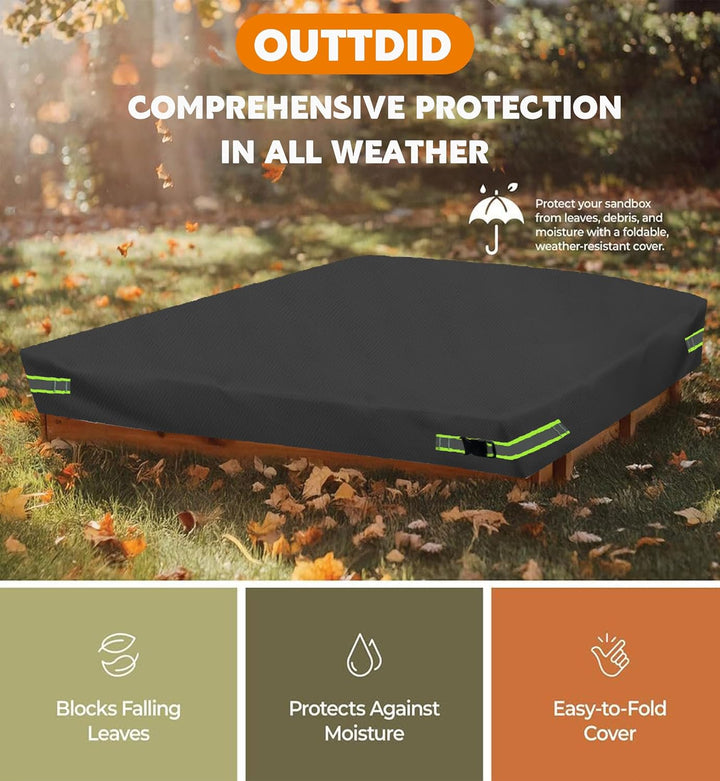 Sandkasten Abdeckung, Square Sandkastenabdeckung, Outdoor Garden 420D Oxford-Tuch Wasserdicht, Windd