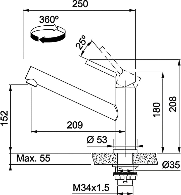 Franke Orbit 115.0569.290 Spültischarmatur, Grau, small