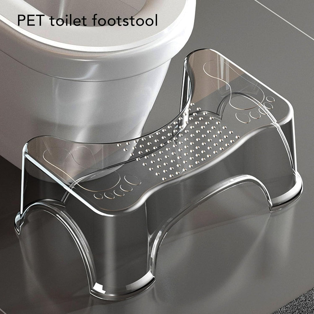 Toilettenhocker, Stabiler, Rutschfester, Verdickter Toilettenhocker für das Büro (transparentes Grau