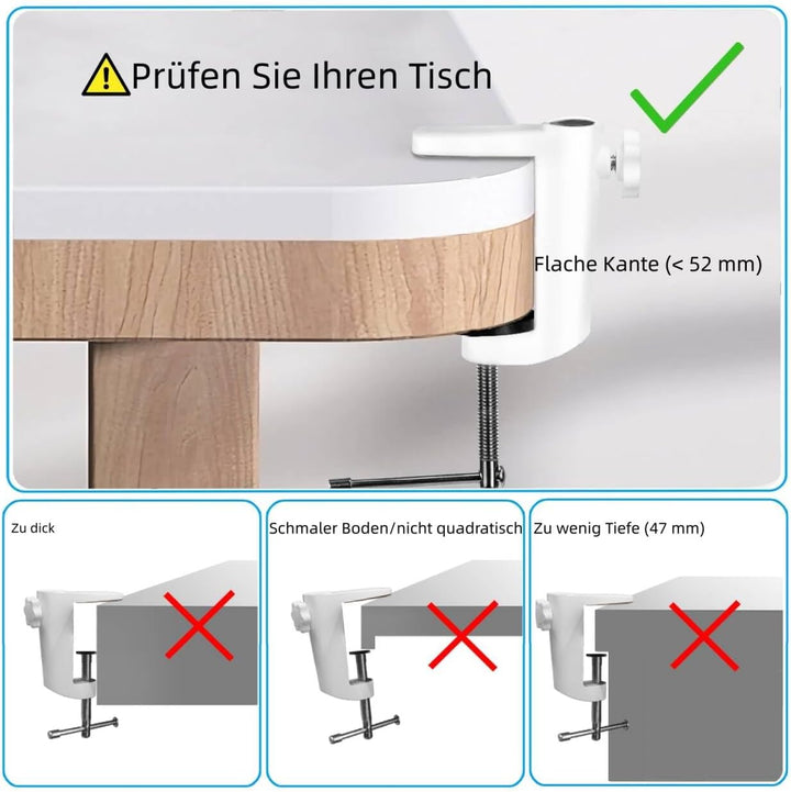 Beyamz LED Lupenleuchte, Arbeitsplatzlampe, 5 Dioptrien Lupe mit Licht - mit Klemme, Schwenkarm, Dim