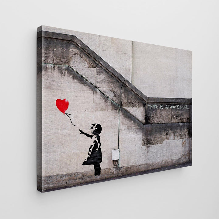 Giallobus - Gemälde - Banksy - - Standardleinwand - 70x50 - Rotes Ballonmädchen - Bereit zum Aufhäng