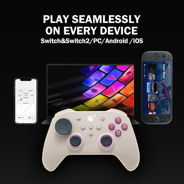 GuliKit TT Pro Wireless Game Controller, Bluetooth,Hyperlink Wireless Adapter,Wired, Anti-Drift 720°