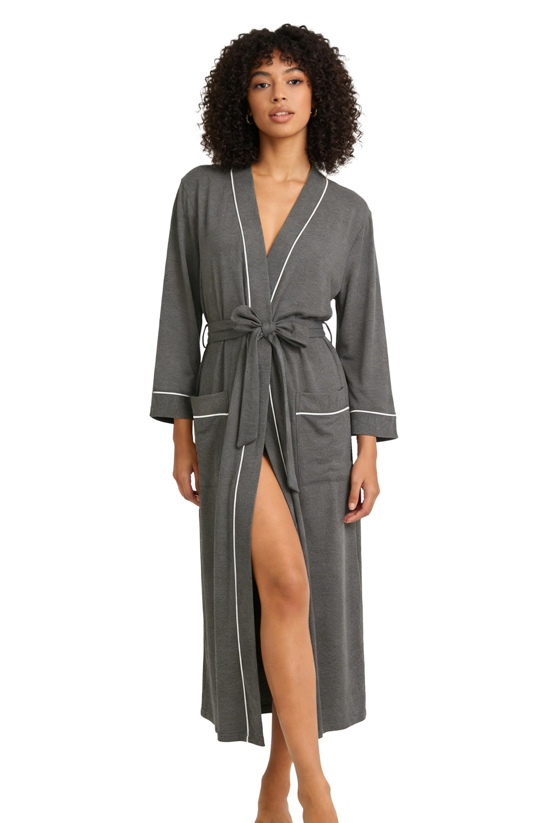 HEARTNICE Bademantel Damen Baumwolle, Kuschel Saune Bademantel Damen leicht Morgenmantel Kimono Haus
