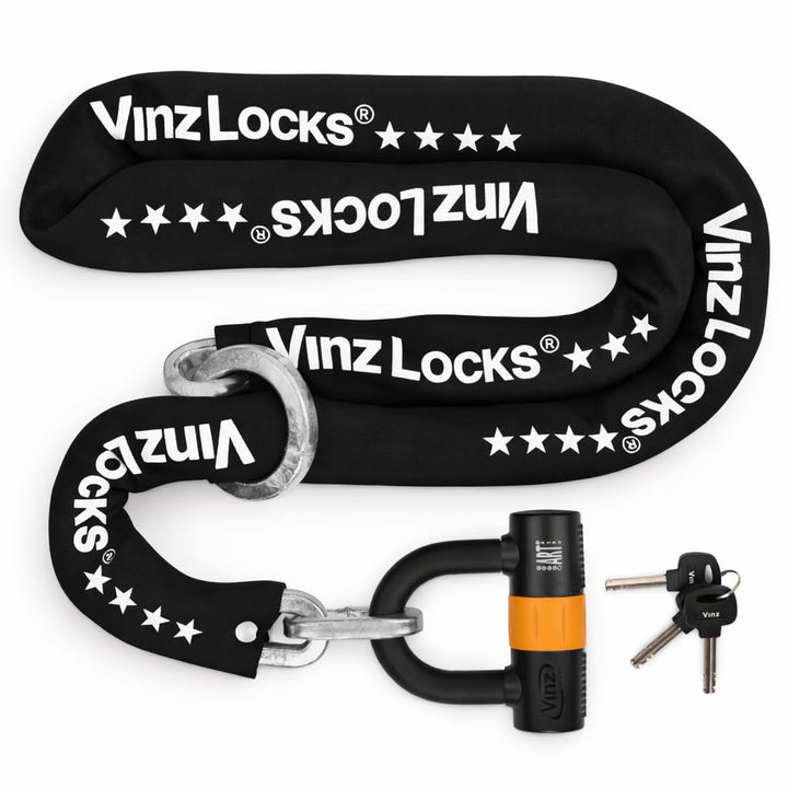 VINZ Trivor Kettenschloss ø10,5mm | ART 4 Zertifikat | Motorradschloss Kette Mopedschloss | sicheres