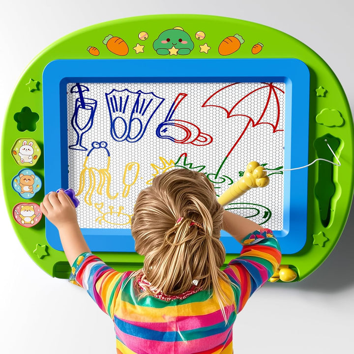 XL Magnetische Zaubertafel für Kinder, Maltafel mit Stempel & Stift, Lernspielzeug & Reisegrösse, Ge