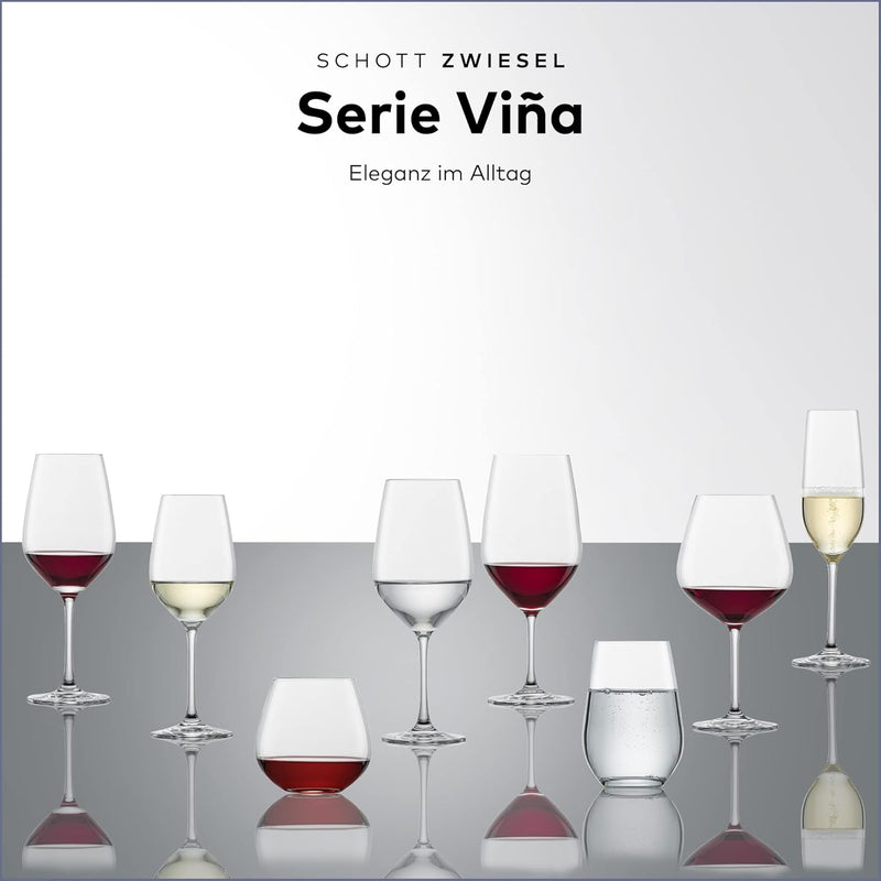 SCHOTT ZWIESEL Rotweinglas Viña (6er-Set), klassische Kristallgläser für Rotwein oder Wasser, spülma