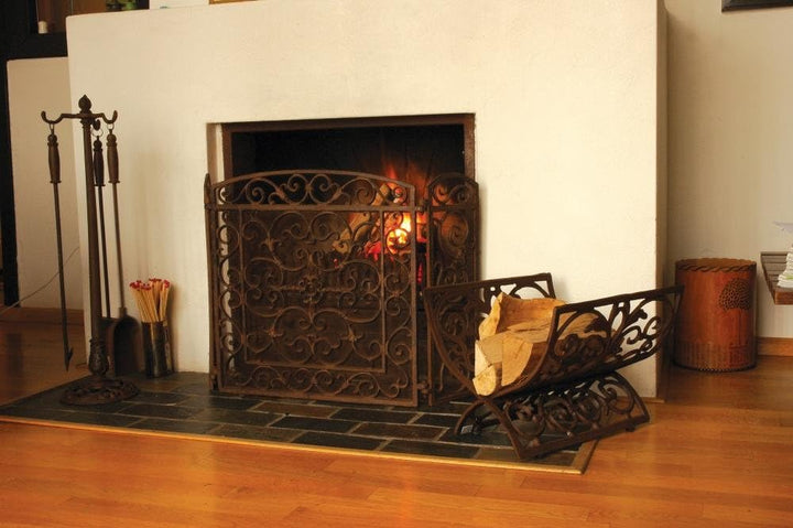 Esschert Design Kaminschutz, Funkenschutz, in schwarz, ca. 61 cm x 21 cm x 59 cm