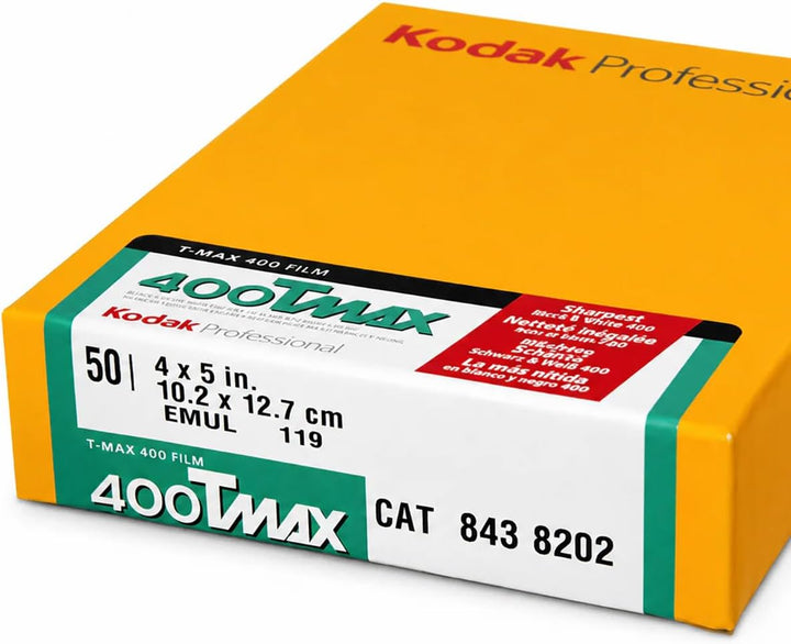 Kodak T-Max 400 10,2 (4 Zoll) x 12,7 cm (5 Zoll) Schwarz-/Weiss Negativ-Filme (50 Blatt)