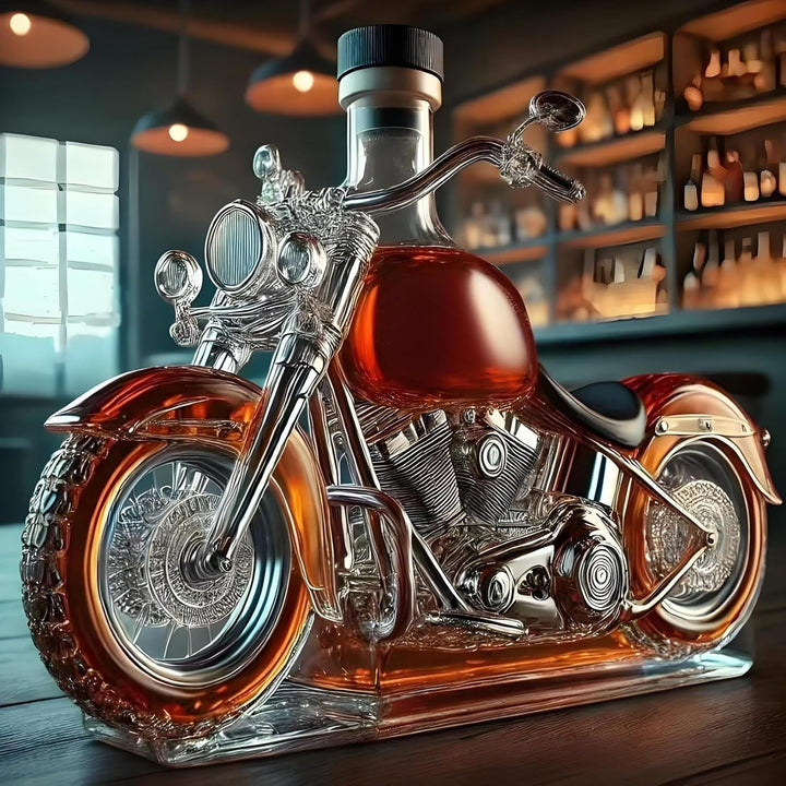 Motorrad Stil Weindekanter | Neuheit Whisky Flasche | 3D Motorrad Deko Glasweinflaschen Rotweinkante