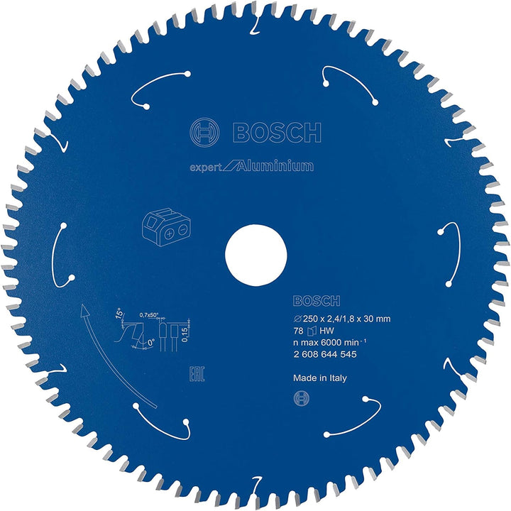 Bosch Professional 1x Kreissägeblatt Expert for Aluminium (Aluminium, Sägeblatt Ø 250 x 30 x 2,4 mm,