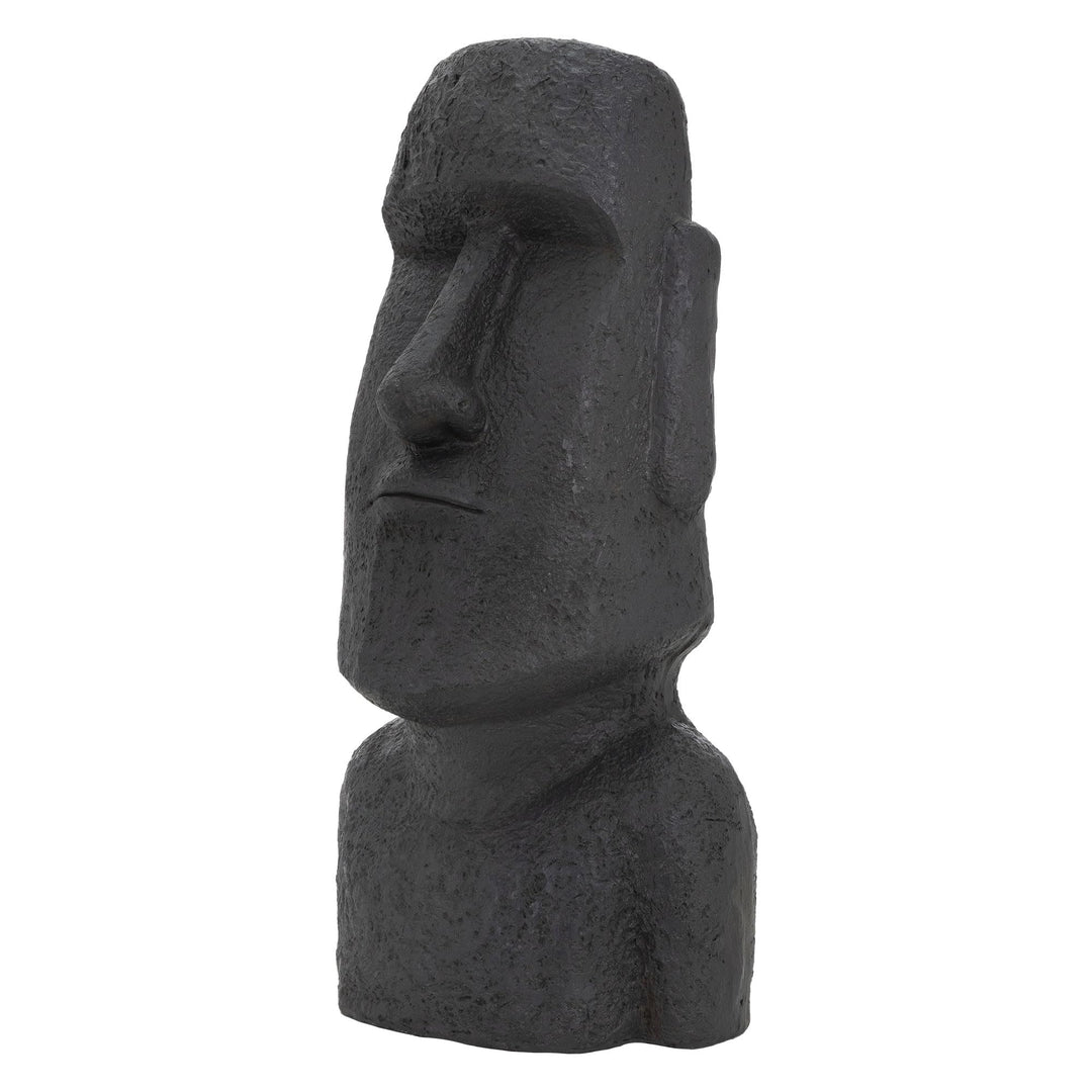 ECD Germany Moai Figur Rapa Nui Kopf 78cm hoch, Anthrazit, aus wetterfestem Kunstharz Polyresin, Ost