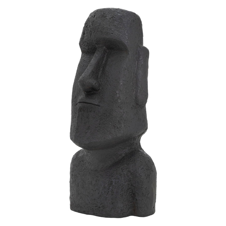 ECD Germany Moai Figur Rapa Nui Kopf 78cm hoch, Anthrazit, aus wetterfestem Kunstharz Polyresin, Ost