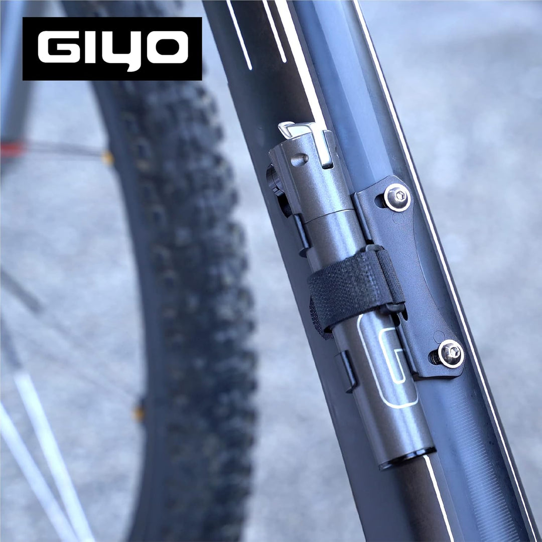 GIYO Super Micro Fahrradreifenpumpe, aus Metall, kleinste Pumpe, erhältlich mit Teleskoppumpe für MT