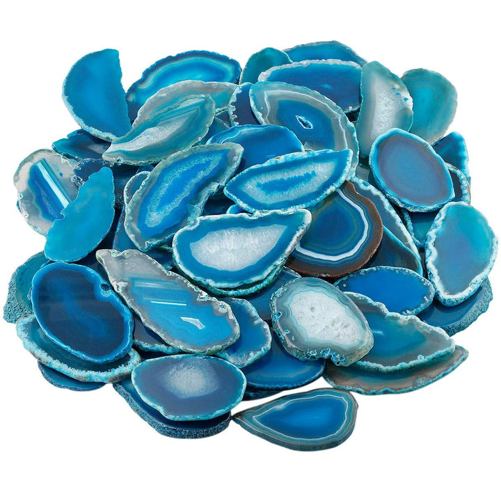 mookaitedecor 12 Stück Natürliche Geode Achat Scheiben, unregelmässige poliert Achat Edelsteine Name