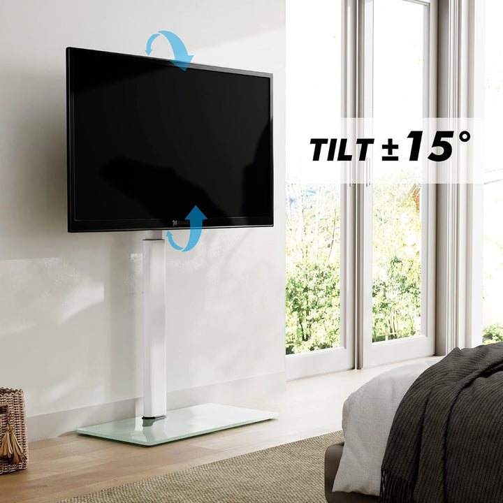 FITUEYES TV Ständer TV Bodenständer Standfuss Fernsehstand höhenverstellbar schwenkbar neigbar für 1