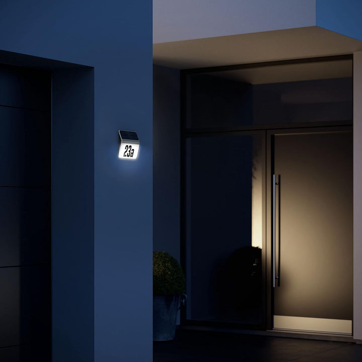 Steinel LED Solar Leuchte XSolar LH-N edelstahl, Dämmerungsschalter, 2500 mAh LiFe-Akku, inkl. beleu