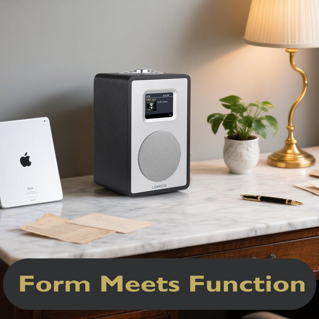 LEMEGA CR4+ DAB Radio Mit Bluetooth(Holzgehäuse,Tragbares DAB Plus Radio,Küchenradio,UKW-Radio,Doppe