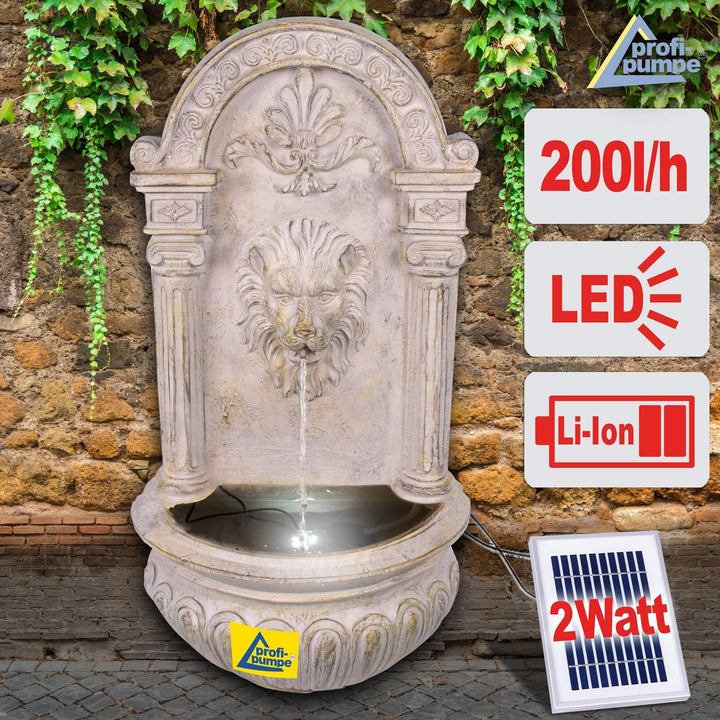Gartenbrunnen Solarbrunnen Brunnen Vogelbad Wasserfall, Gartendeko mit Pumpe, Wasserspiel für Garten
