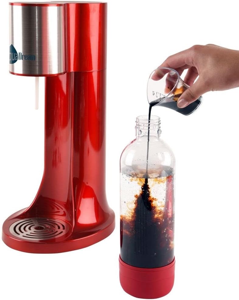 Wassersprudler Sprudler zum Aufsprudeln von Wasser Kohlensäure für Wasser Siphonflasche rot AquaDrea
