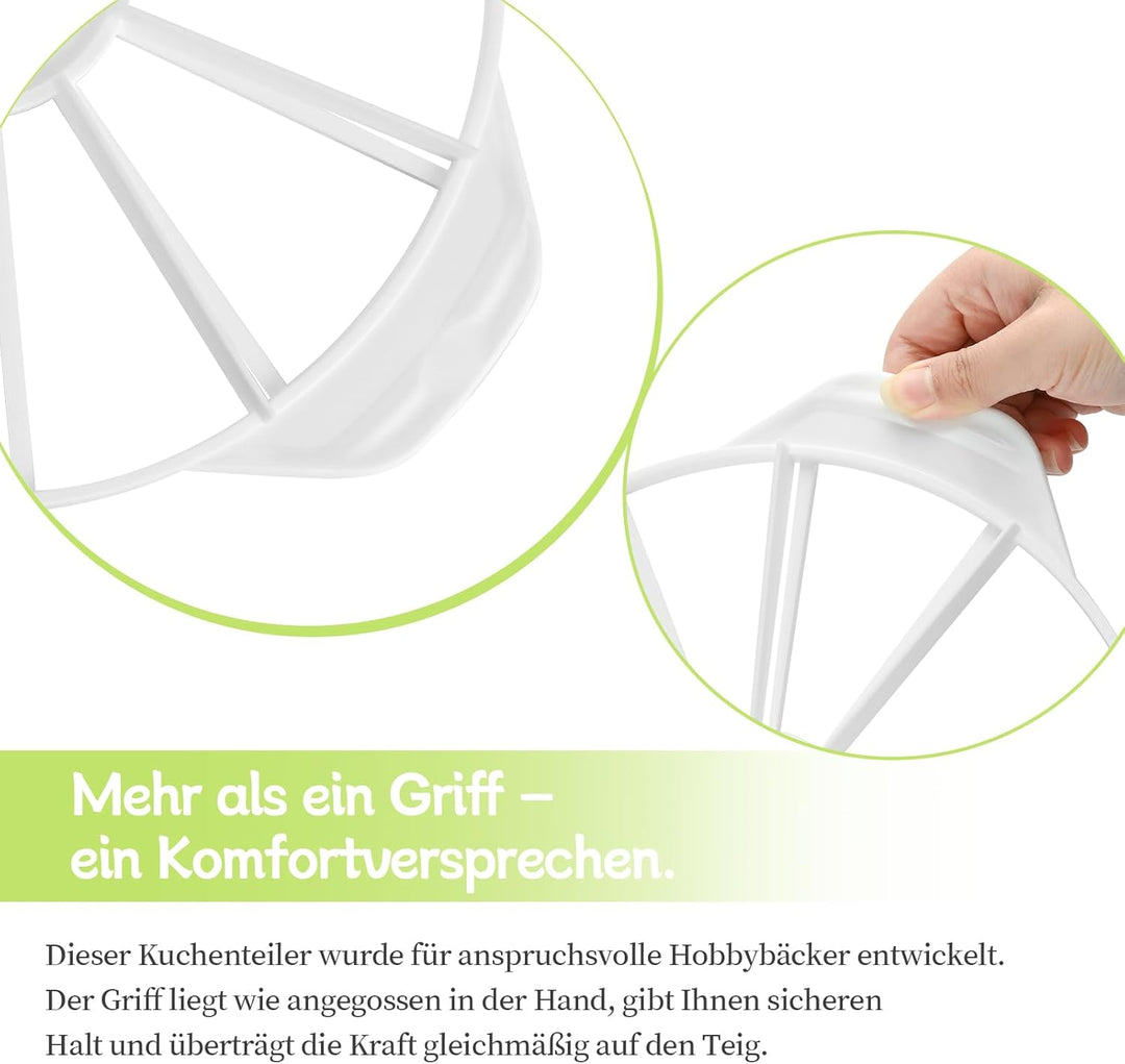 2er Set Tortenteiler Verstellbar - Runder Kuchen-Teiler für 10, 12, 14 oder 16 Stücke, Wiederverwend