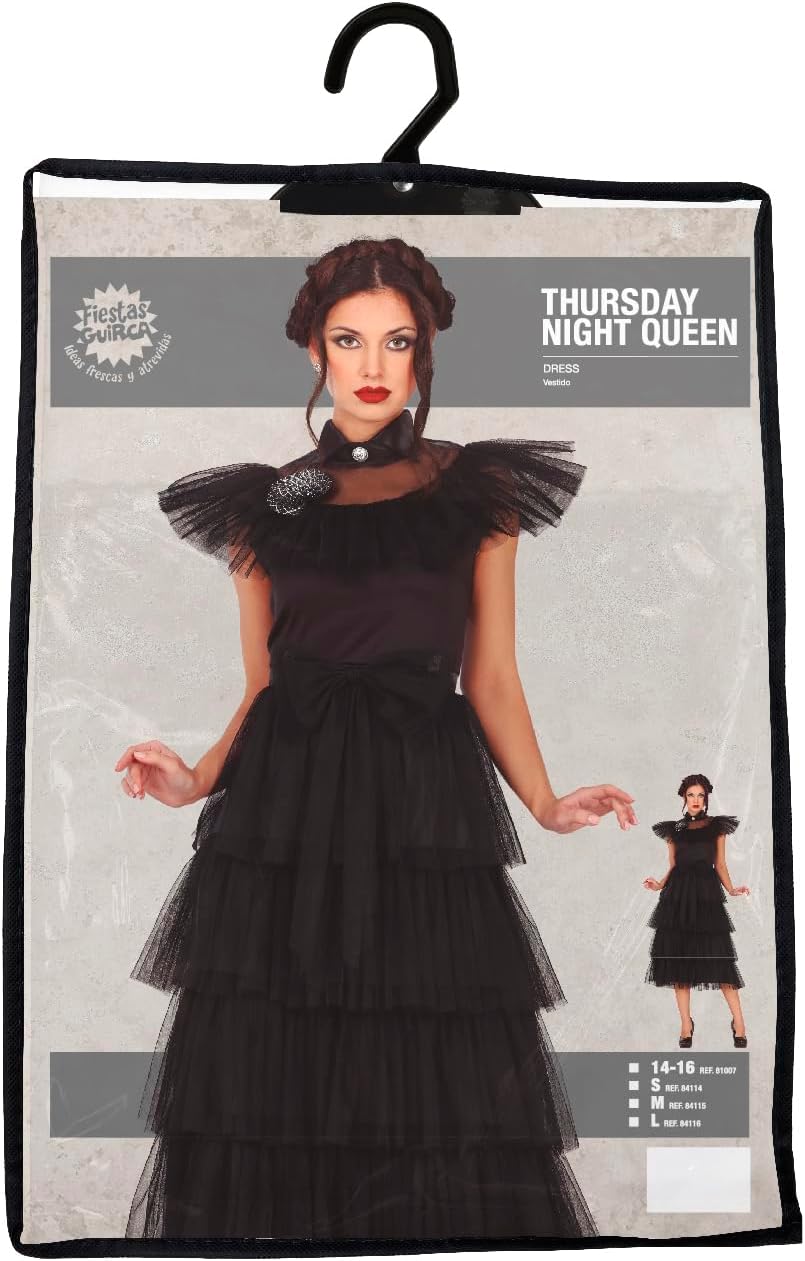 FIESTAS GUIRCA | Gothic Girl Nachtkönigin Kostüm - Kleid und Blume für Teenager und Erwachsene - Got