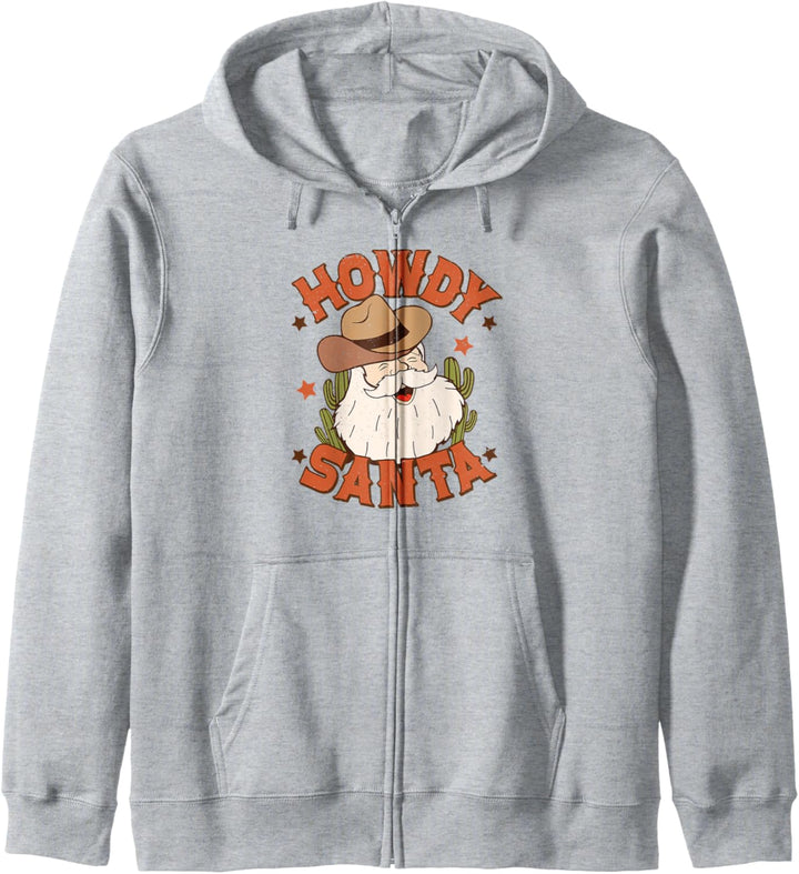 Retro Howdy Santa Christmas Rodeo Western Cowboy Cowgirl Kapuzenjacke
