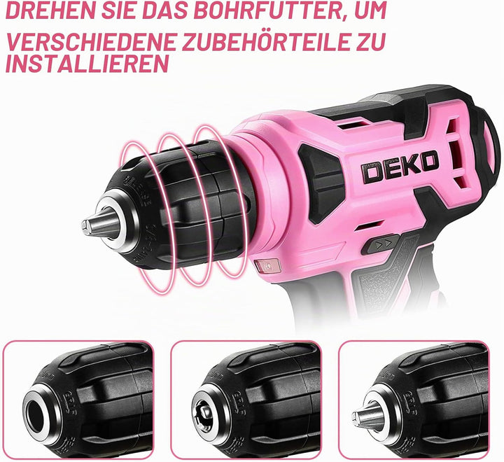 Akkuschrauber Akku Bohrschrauber Akkubohrer Bohrmaschine Schrauber set：DEKOPRO 8V 42tlg Zubehör Bohr
