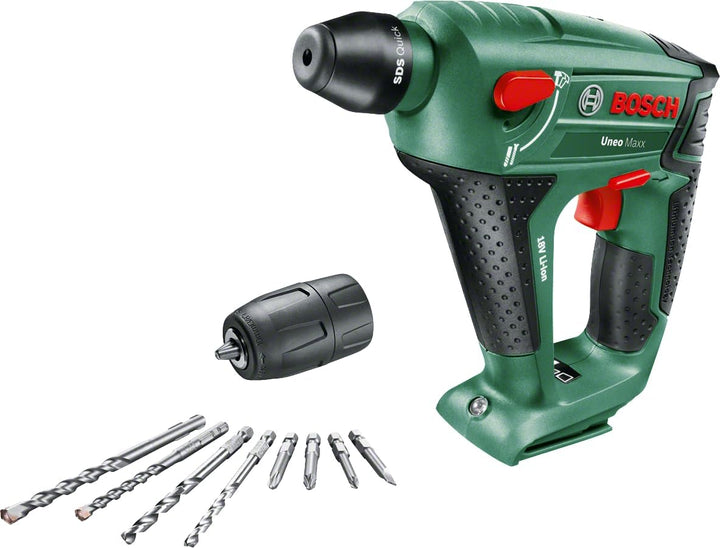 Bosch Akku Bohrhammer UneoMaxx mit Rundschaftadapter (ohne Akku, 18 Volt System, im Karton) ohne Akk